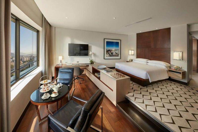 Deluxe Room at the Mandarin Oriental Santiago with city and mountain views